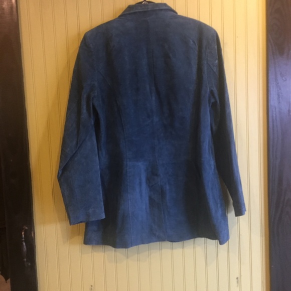 Denim & Company Blue Suede Jacket Size M - Picture 2 of 6